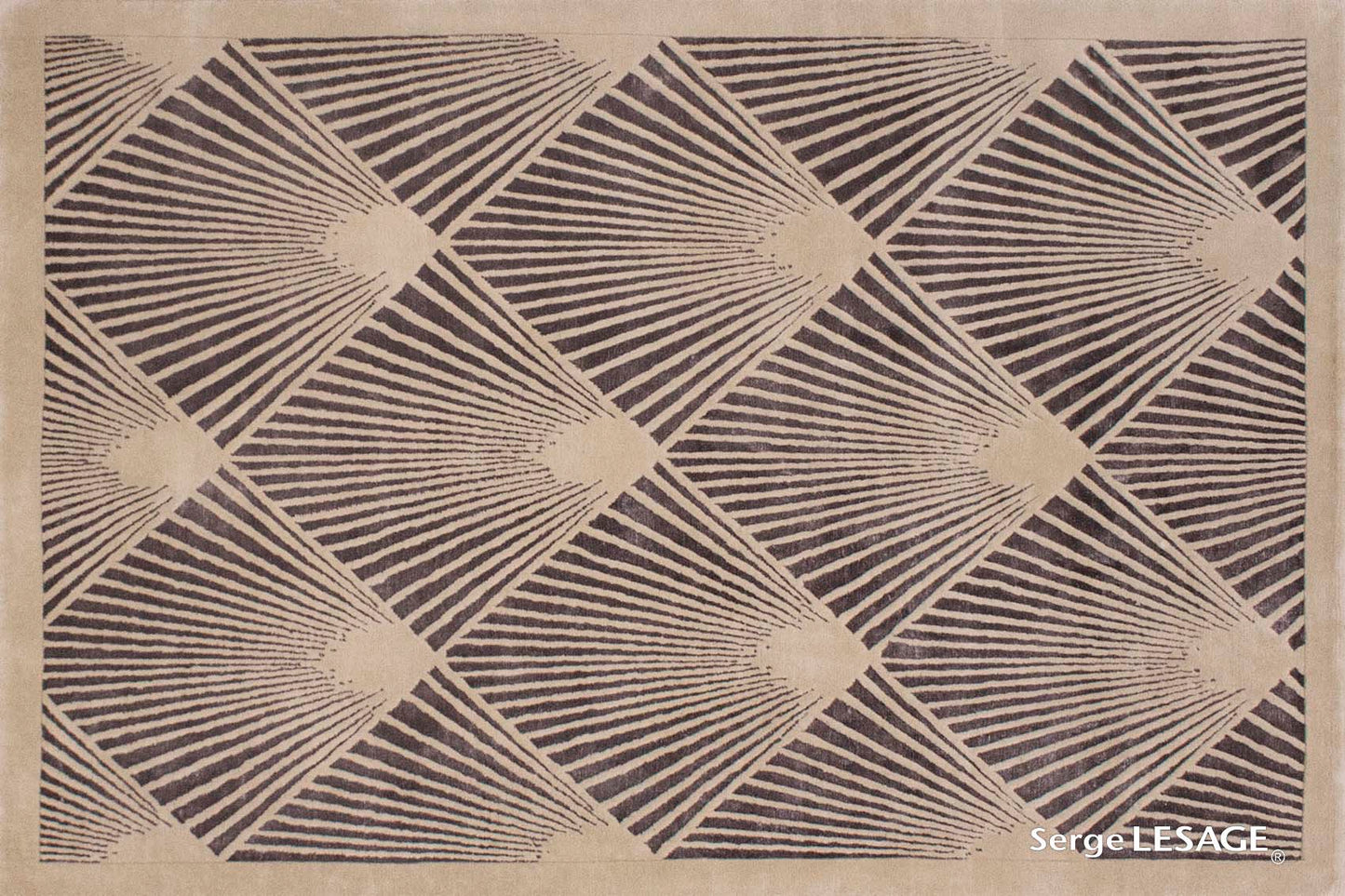 aplat tapis noué main beige gris