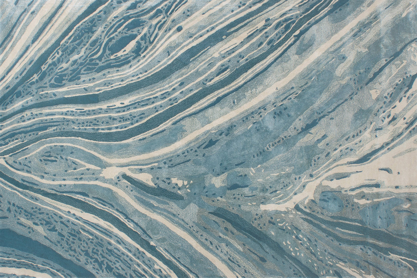 aplat tapis tufté main bleu écru