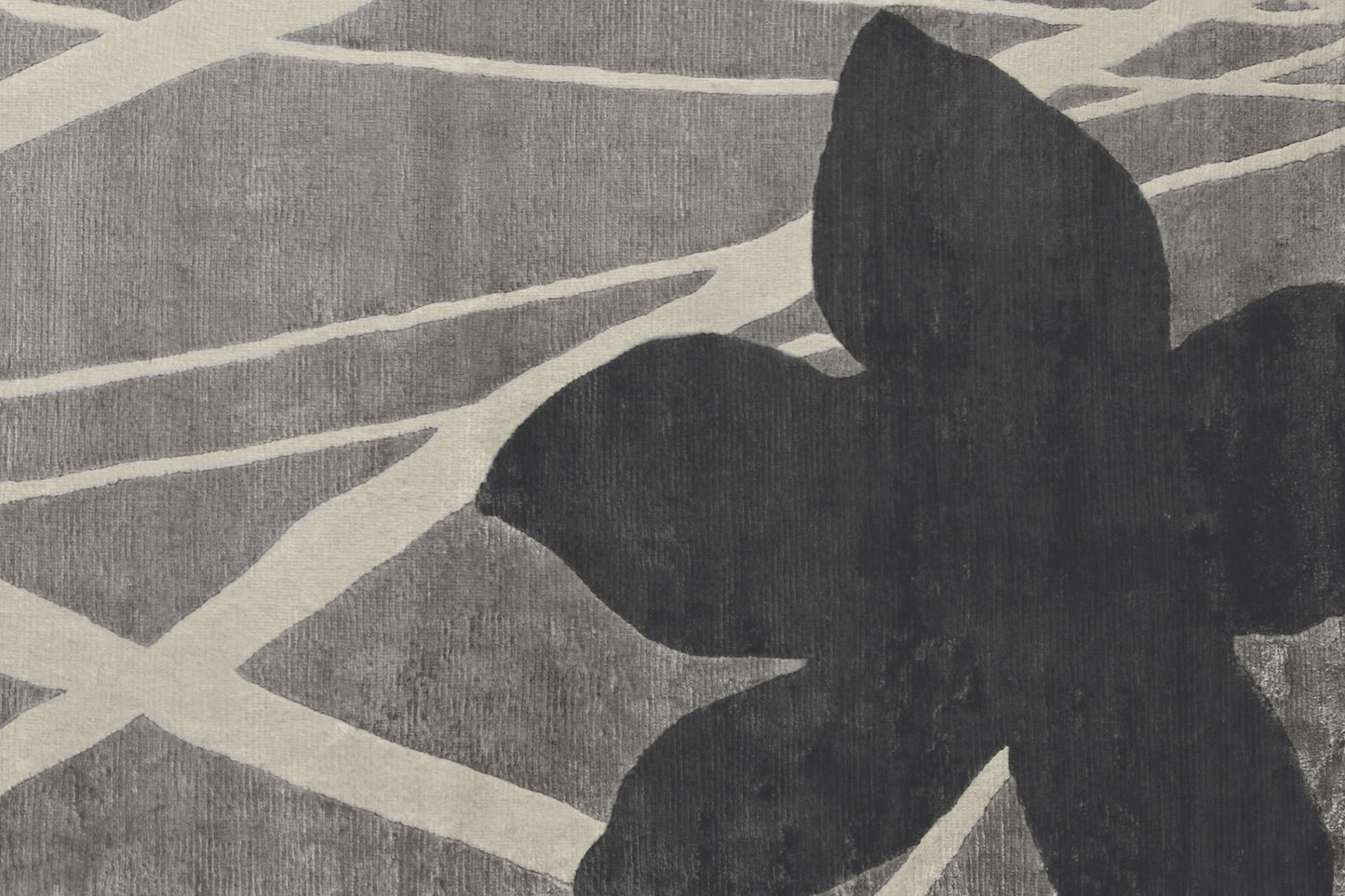 aplat tapis noué main beige gris