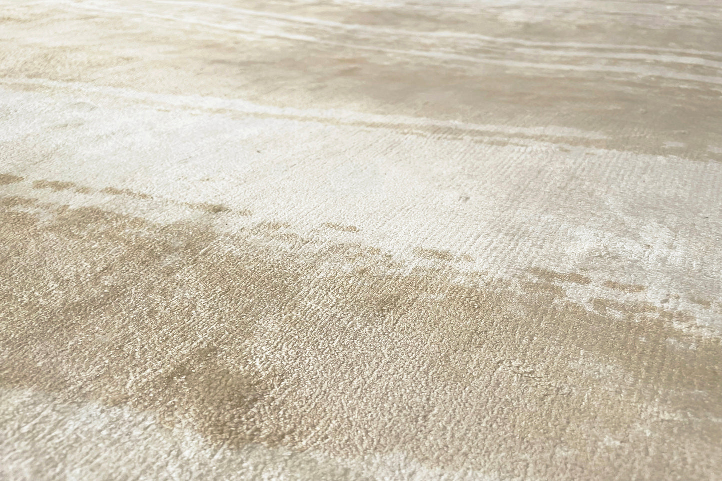 détails tapis tissé et imprimé main écru