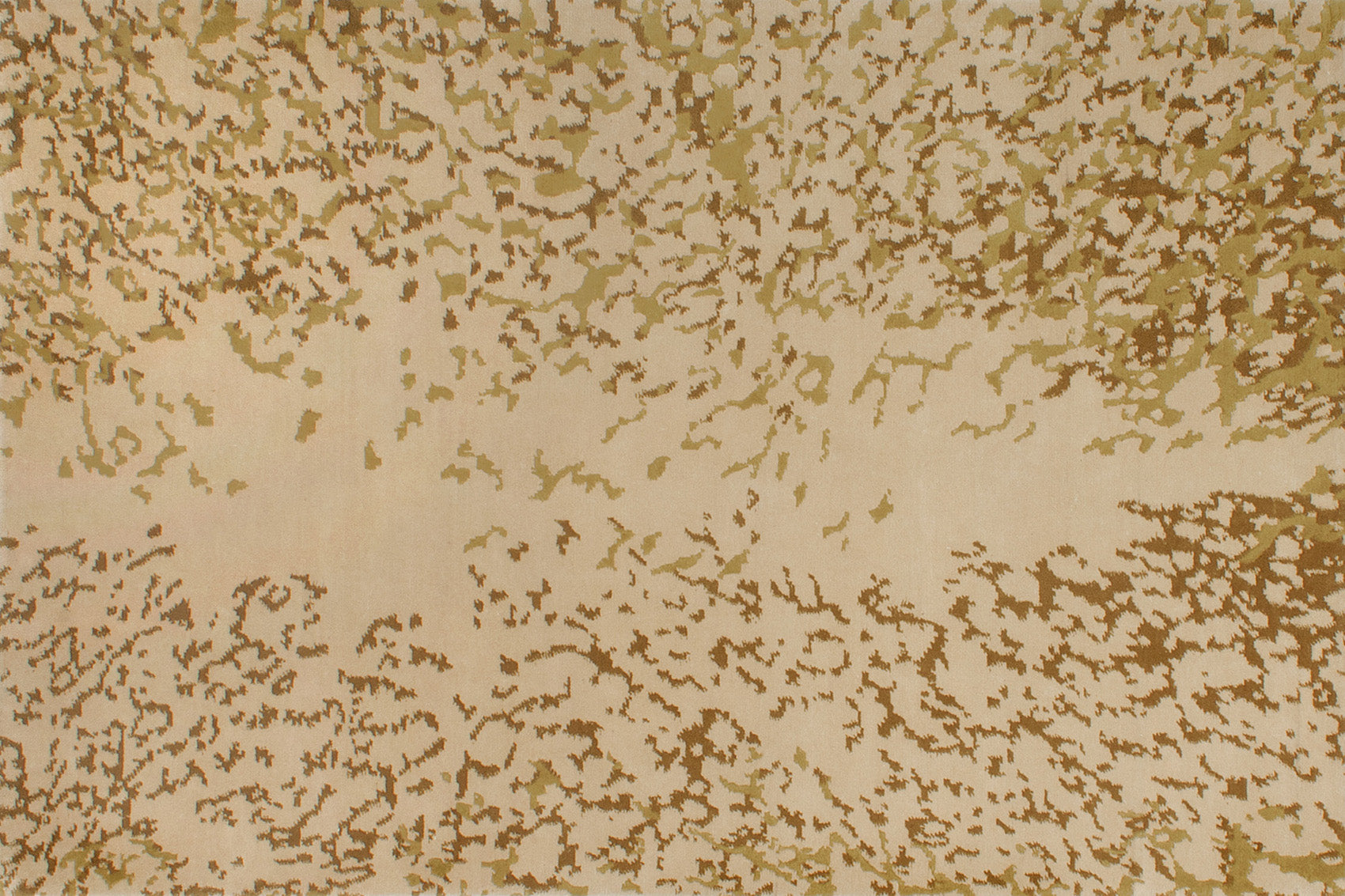 aplat tapis noué main multicolore beige marron jaune