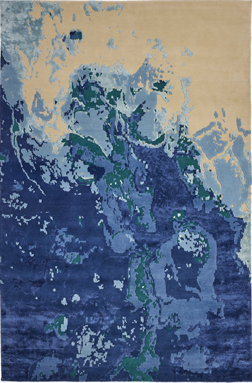 Ocean deep blue rug