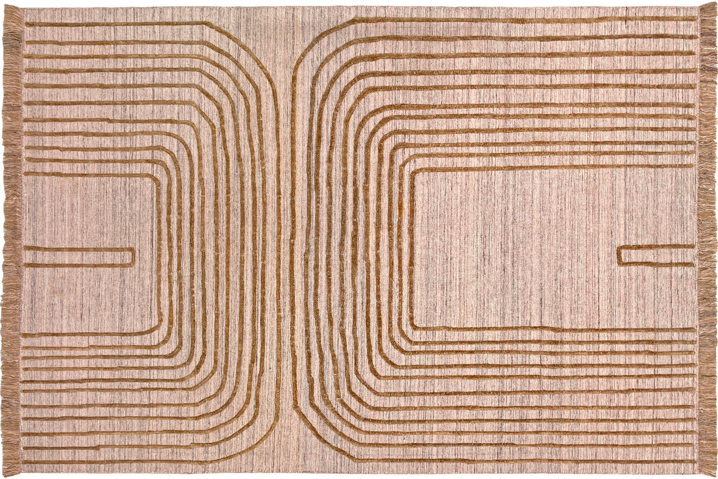 aplat tapis tissé main beige rose