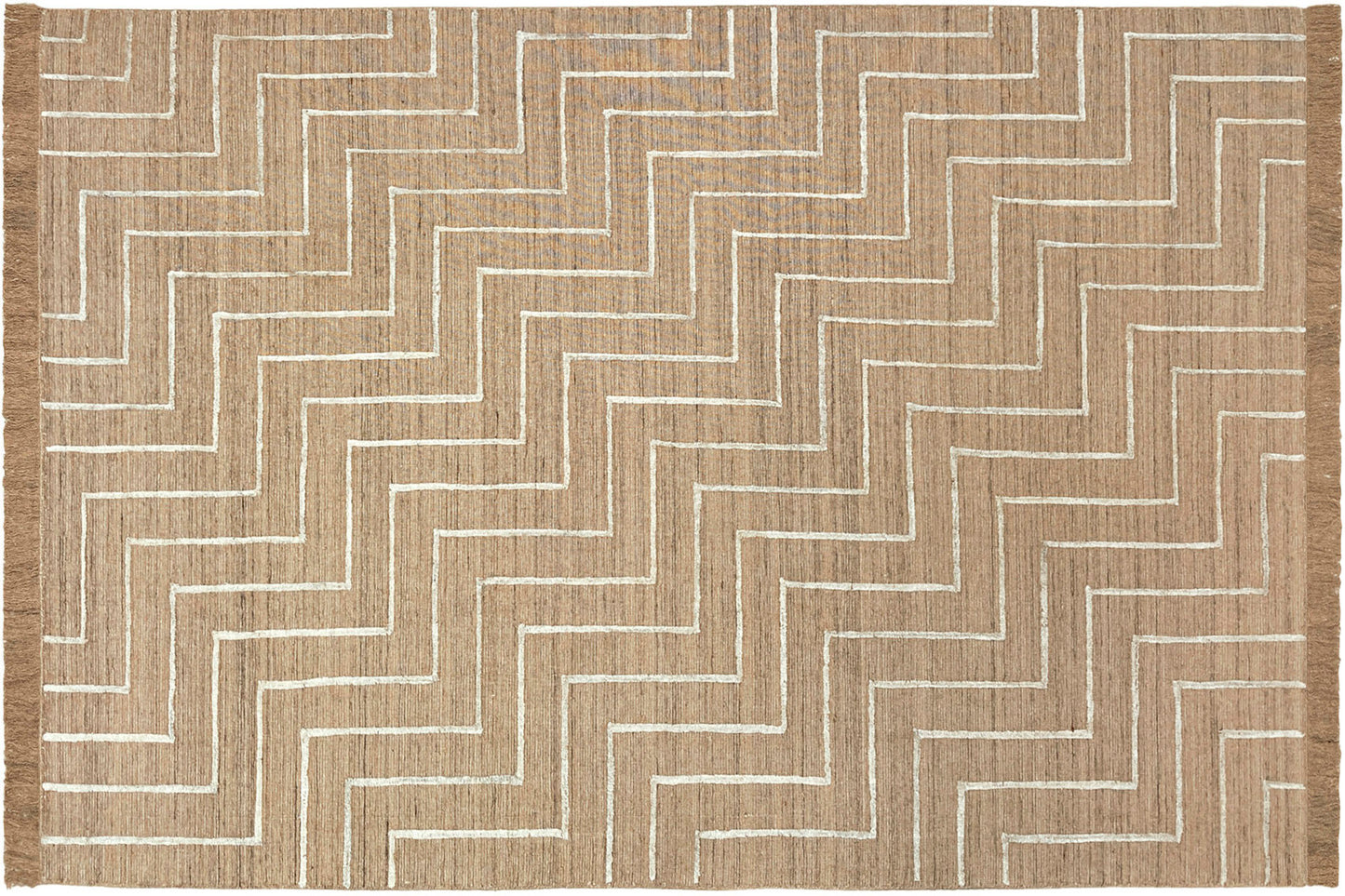 aplat tapis tissé main beige écru