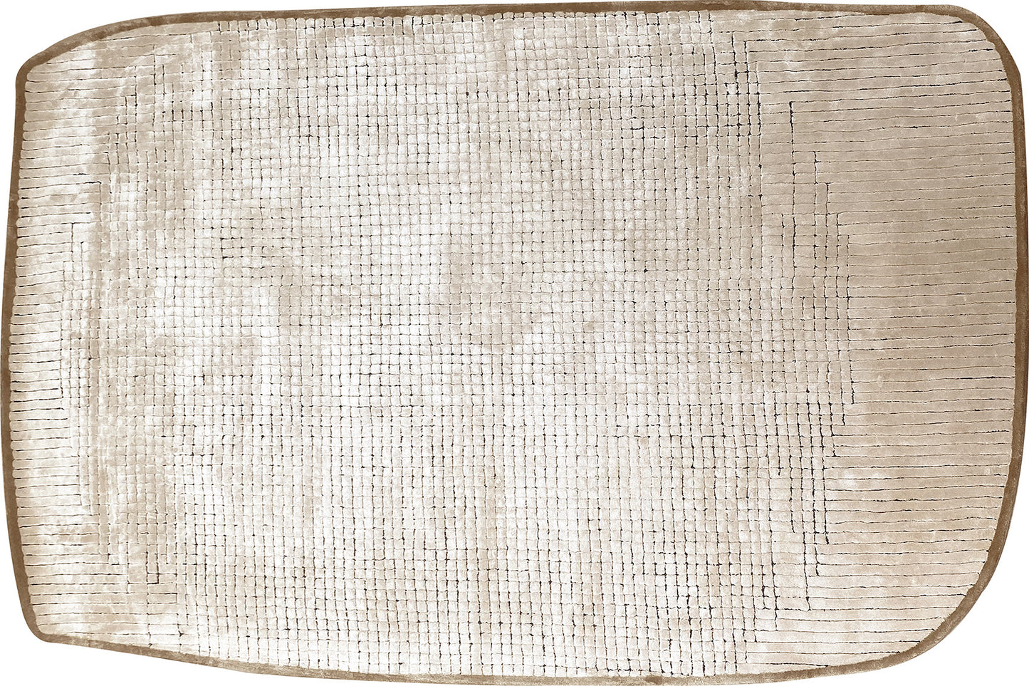 aplat tapis tufté main beige écru noir