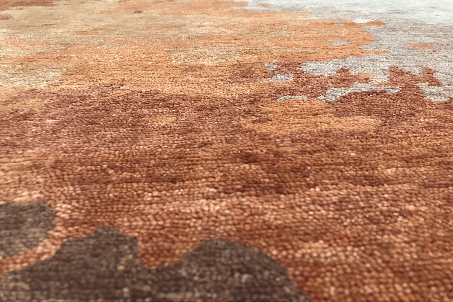 Granite tawny leather rug