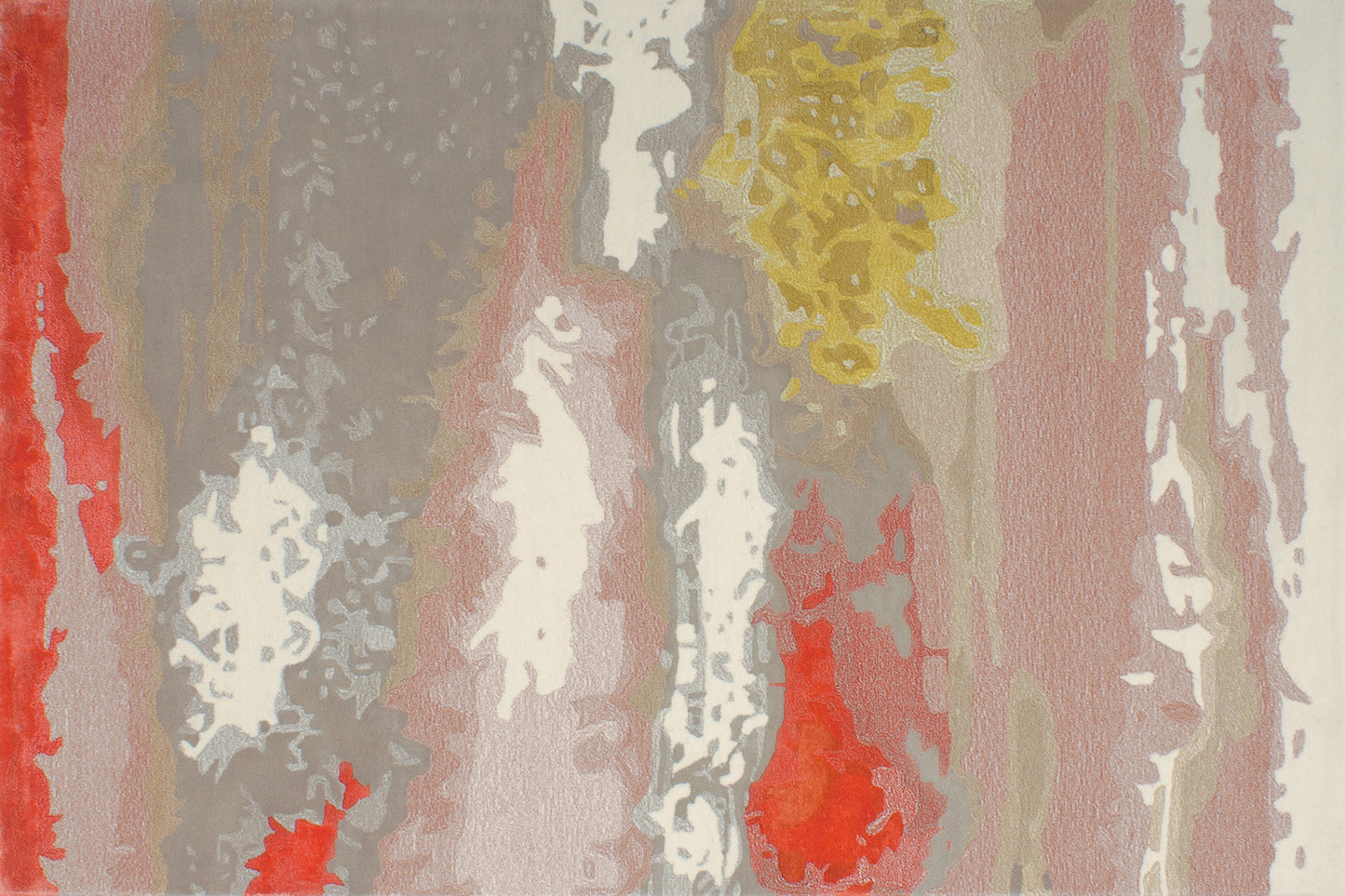 aplat tapis tufté main multicolore rose rouge orange