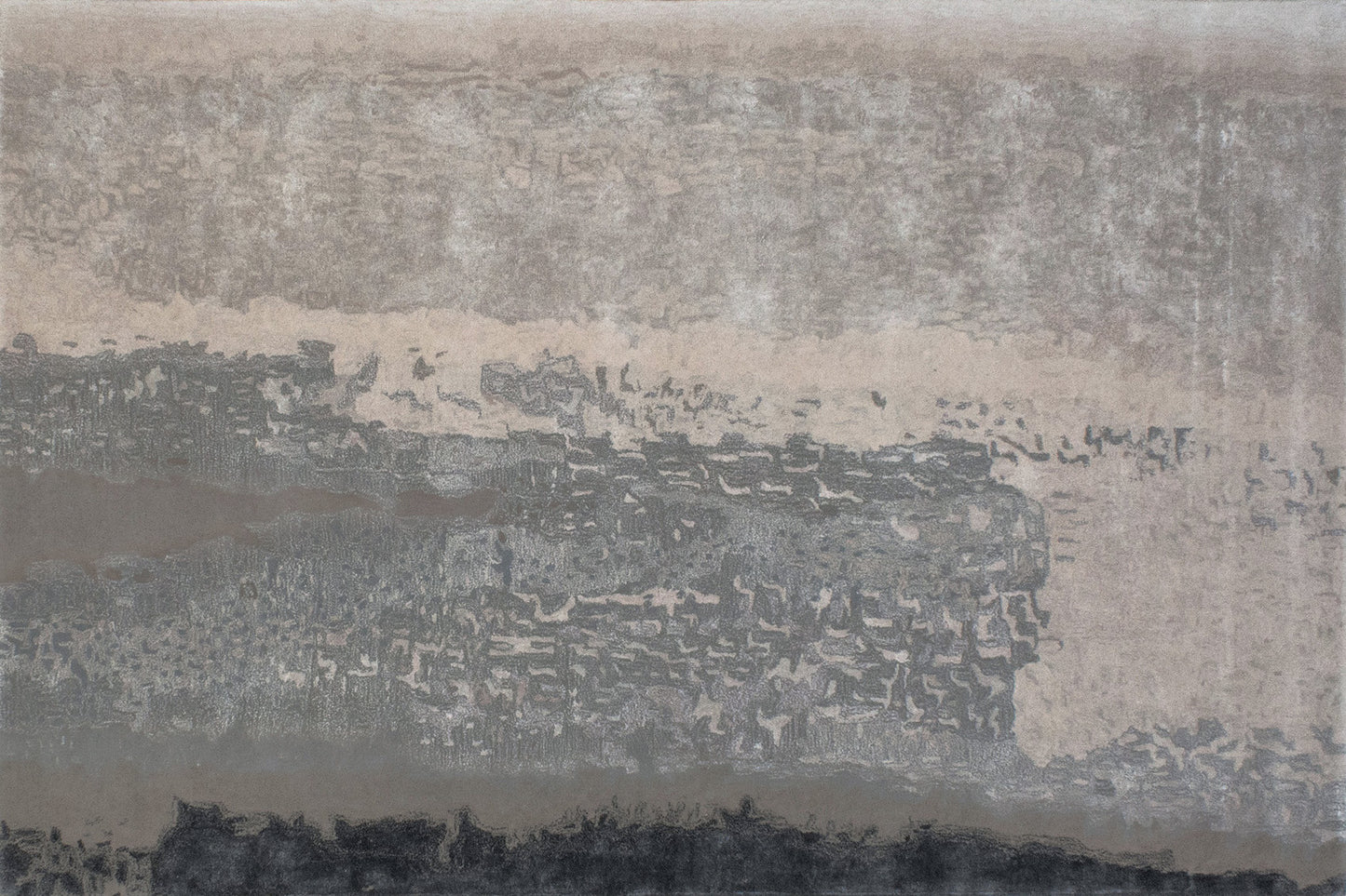 aplat tapis tufté main beige noir écru gris