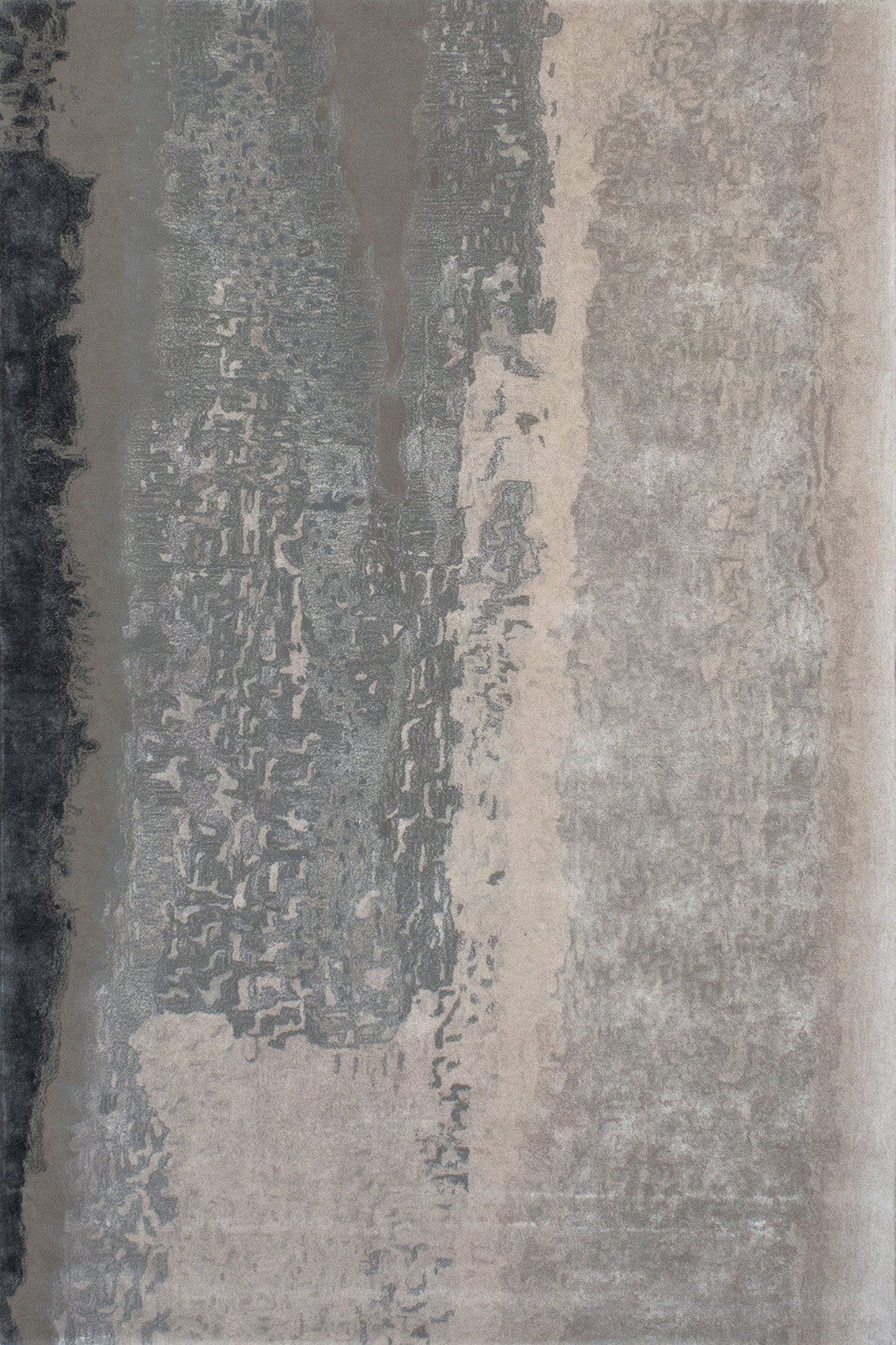 aplat tapis tufté main beige noir écru gris