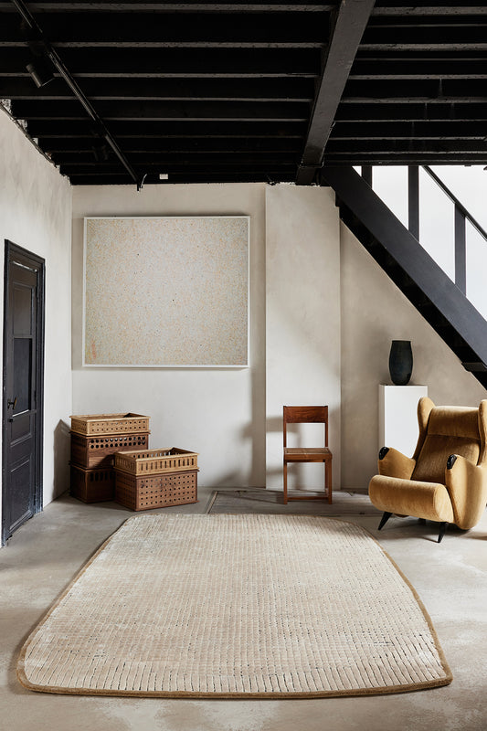 blog ambiance tapis tufté main blanc écru noir