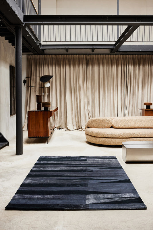 blog ambiance tapis tufté main gris noir