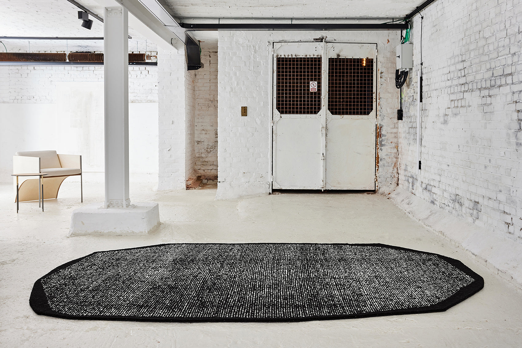 ambiance tapis tufté main noir blanc