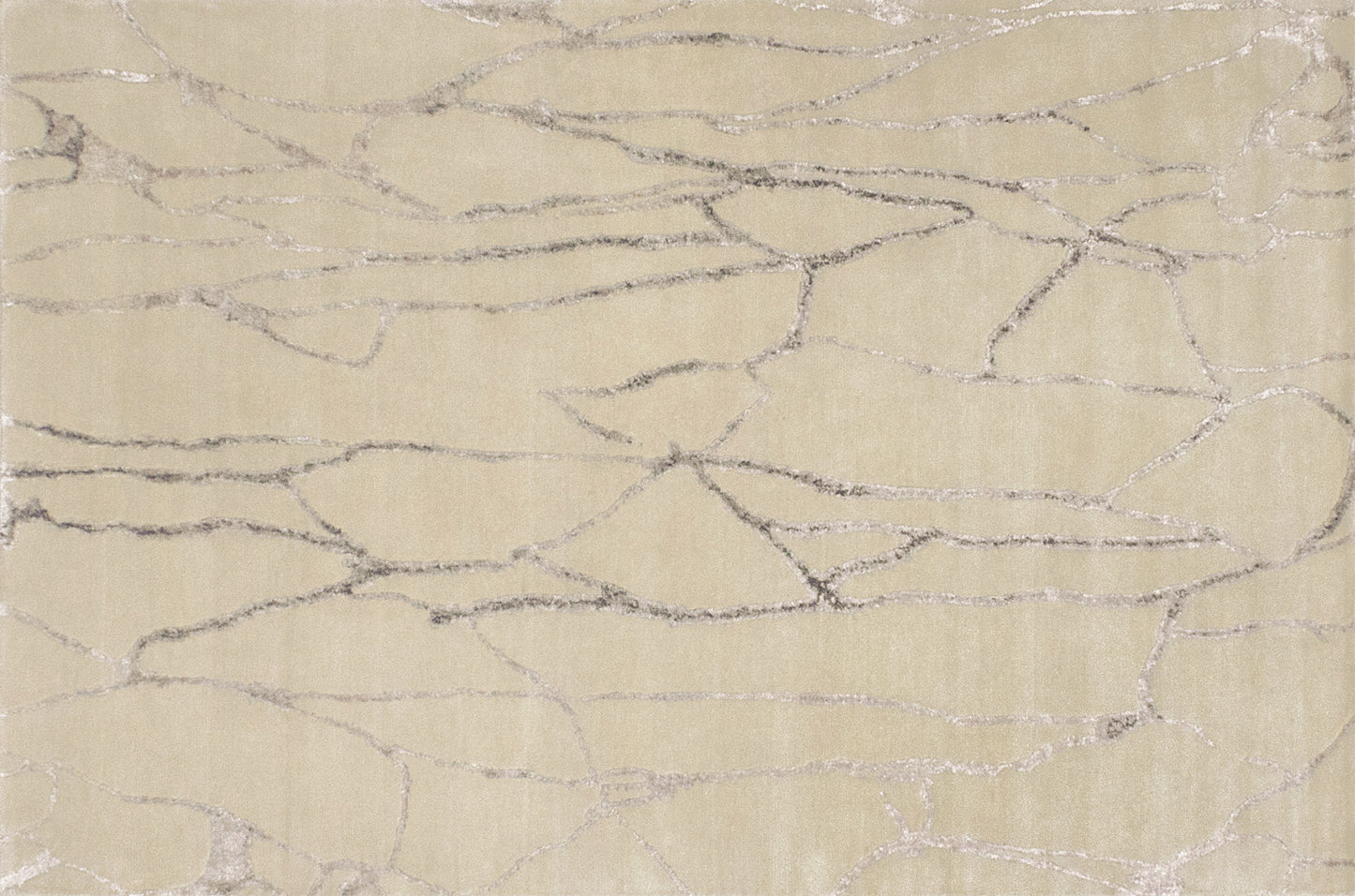 aplat tapis noué main beige écru gris