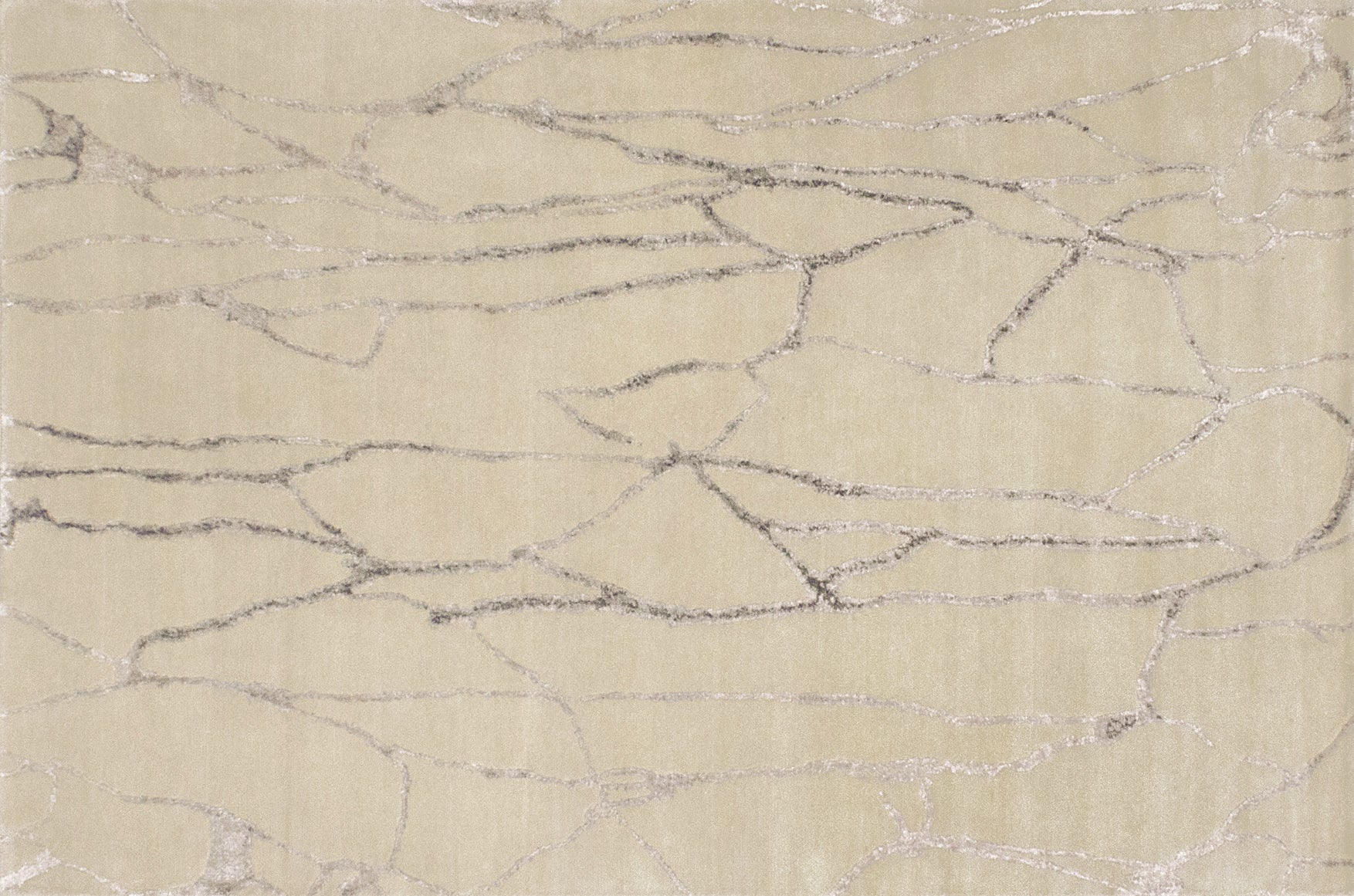 aplat tapis noué main beige écru gris