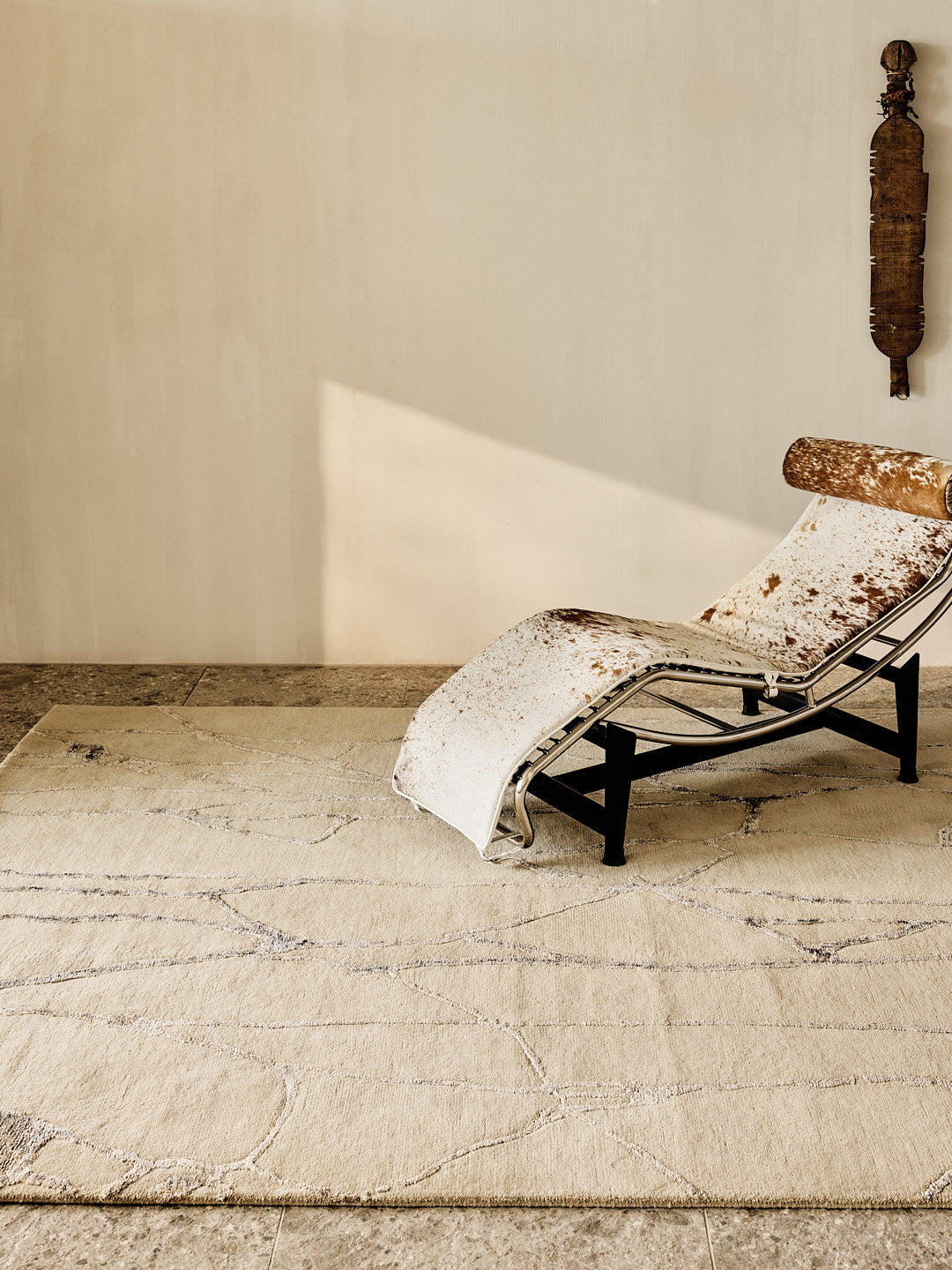 Tapis Craquel gris creme