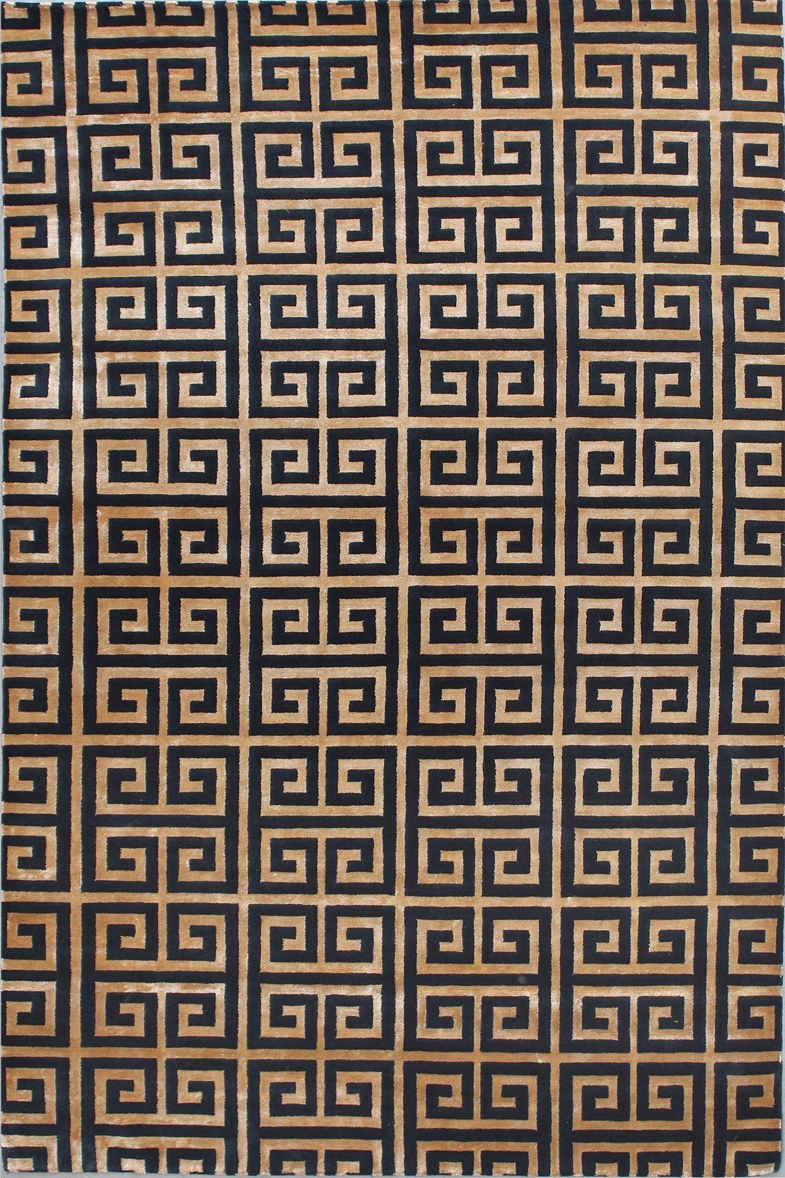 Labyrinth II black & gold rug