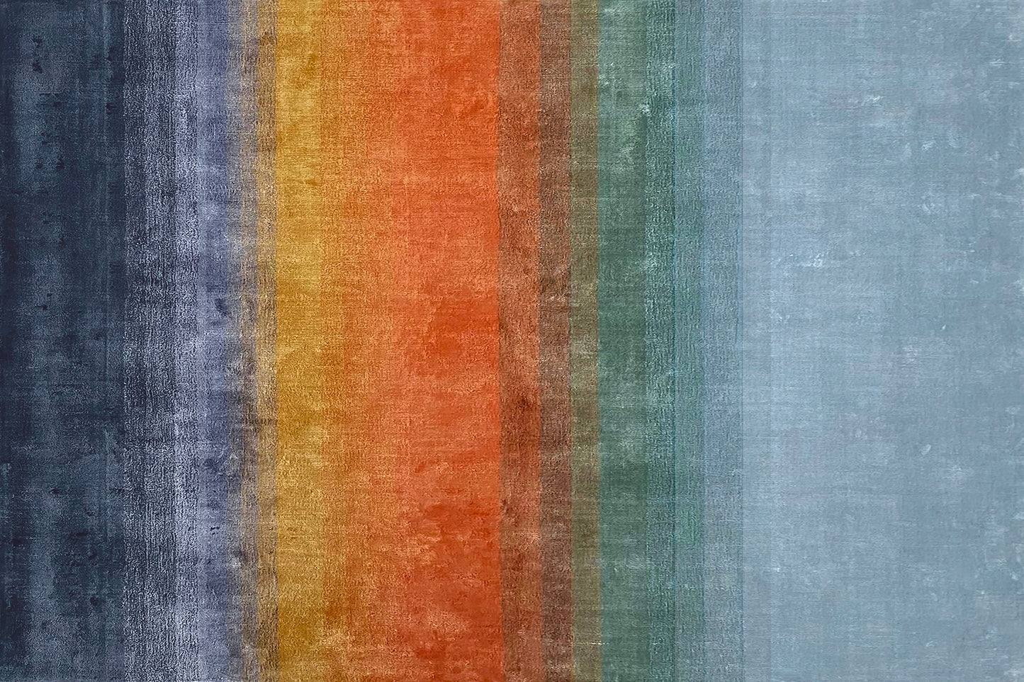 aplat tapis tissé main multicolore bleu jaune orange vert
