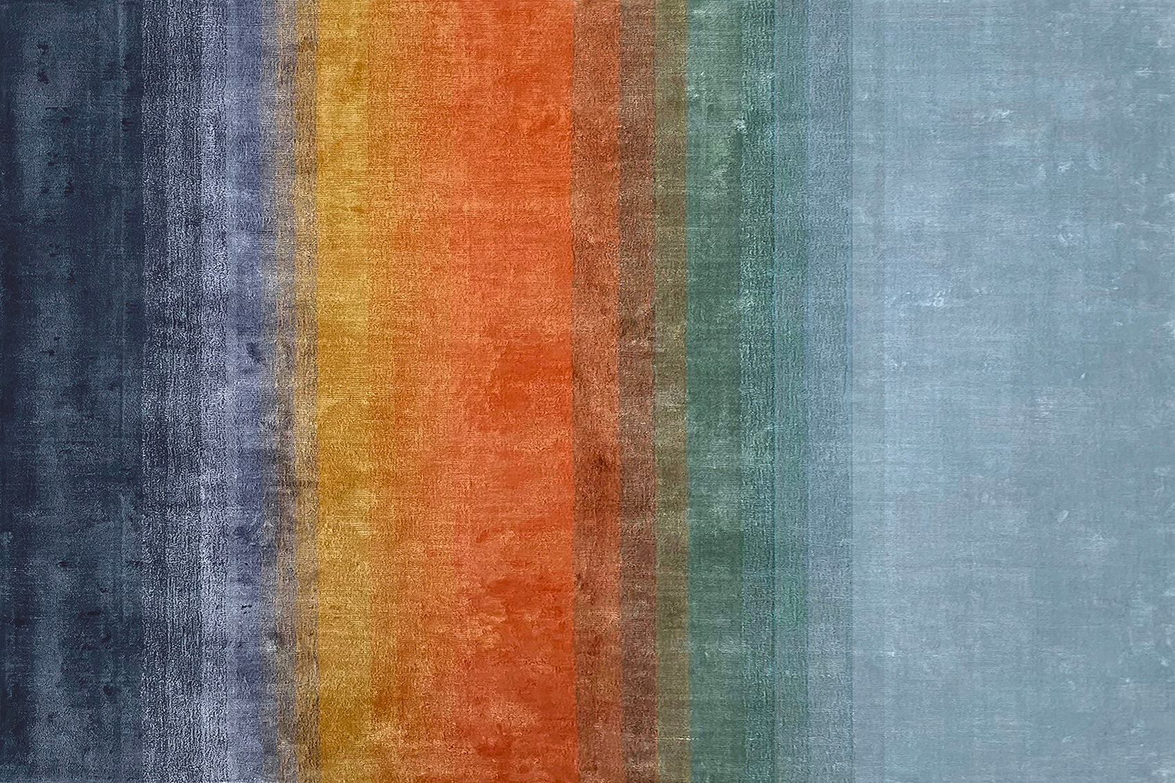 aplat tapis tissé main multicolore bleu jaune orange vert