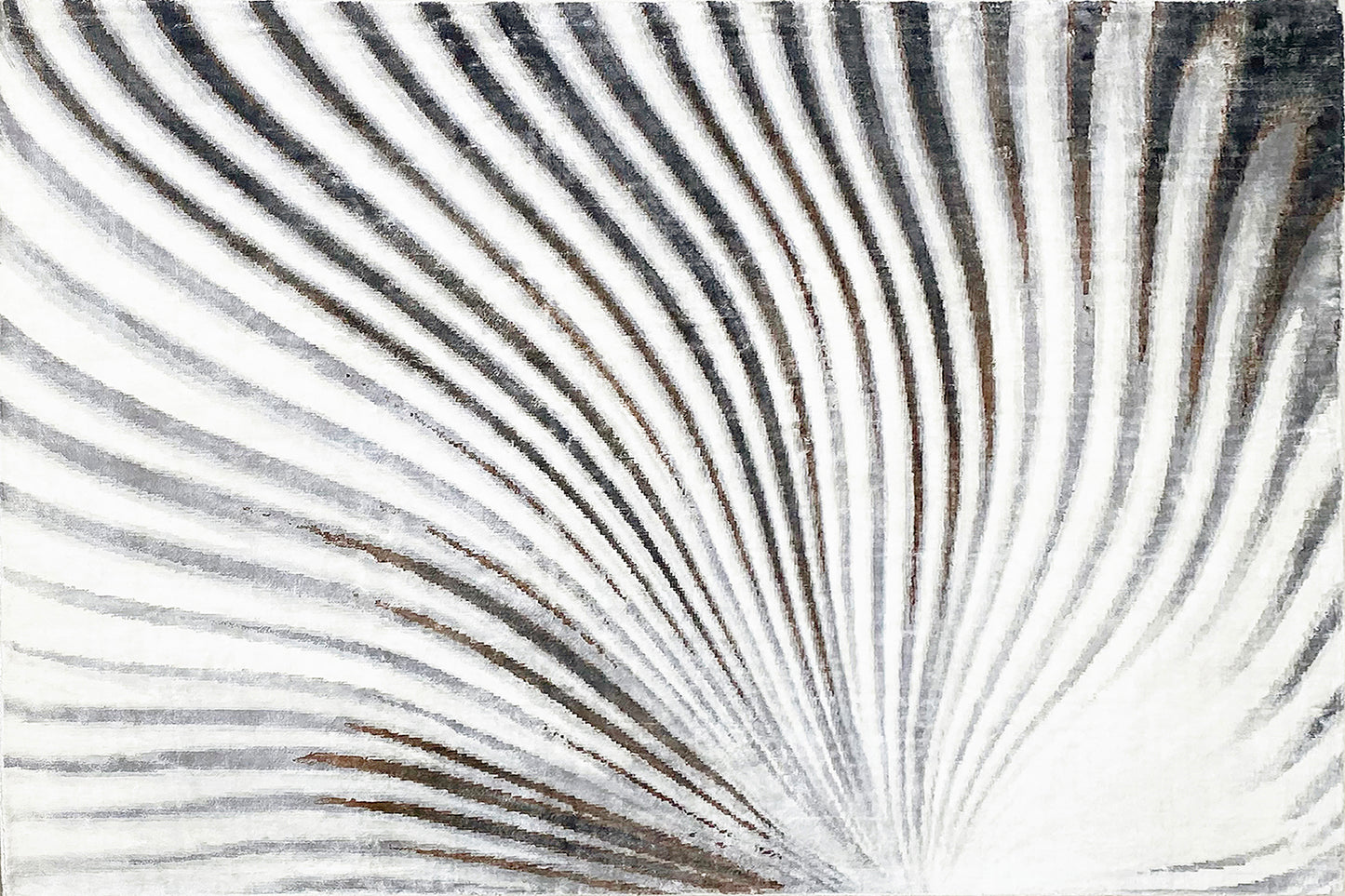 aplat tapis tissé et imprimé main noir blanc