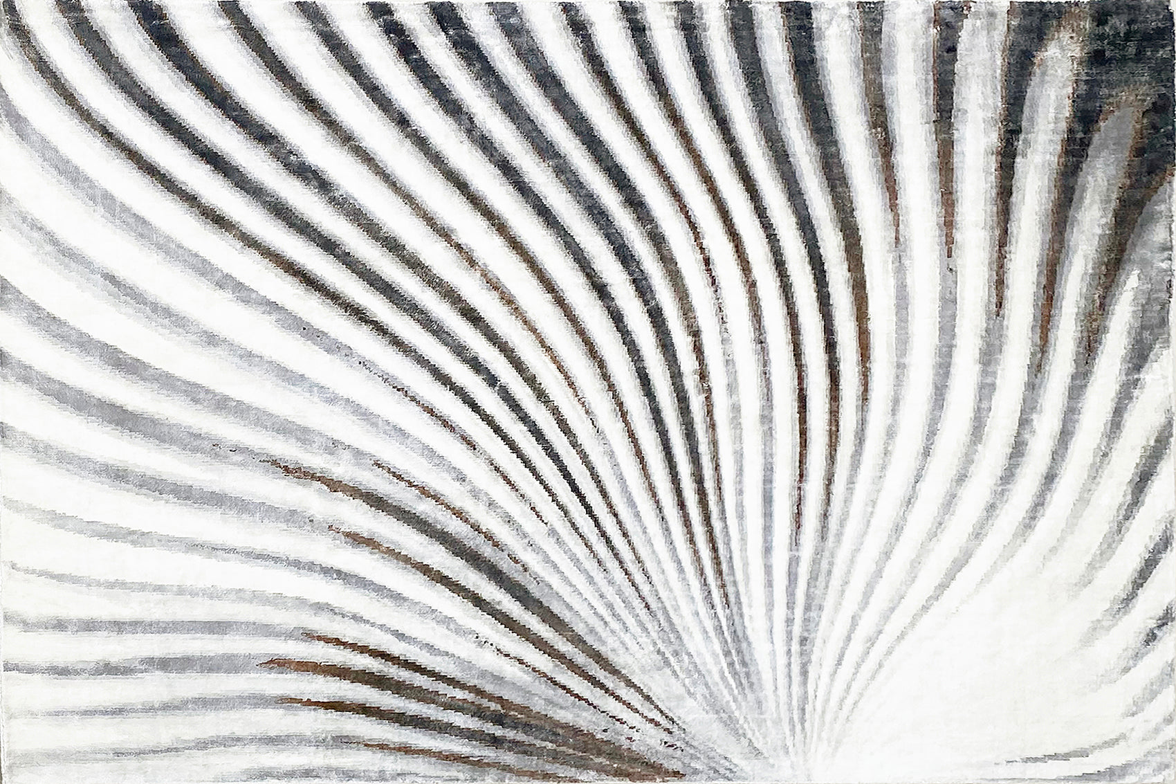 aplat tapis tissé et imprimé main noir blanc