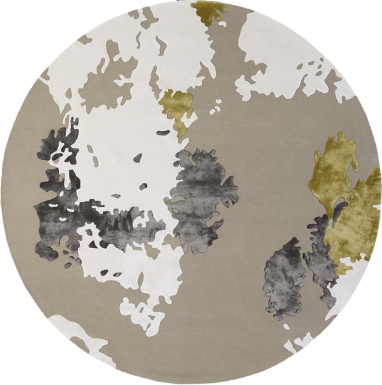 World soft grey round rug