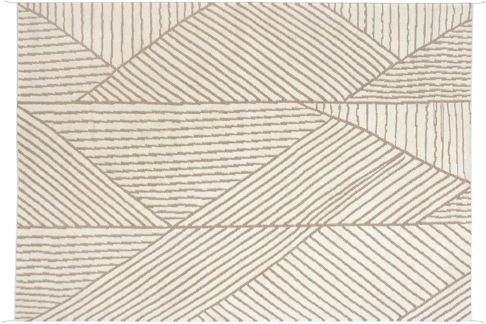 aplat tapis tissé main beige écru