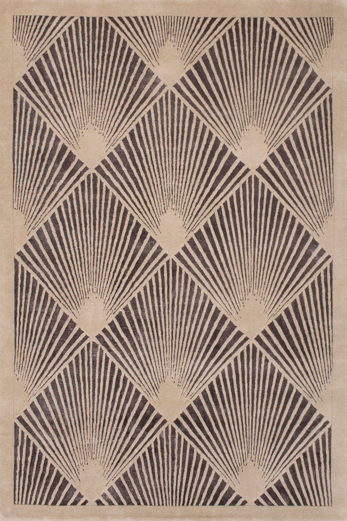 aplat tapis noué main beige gris