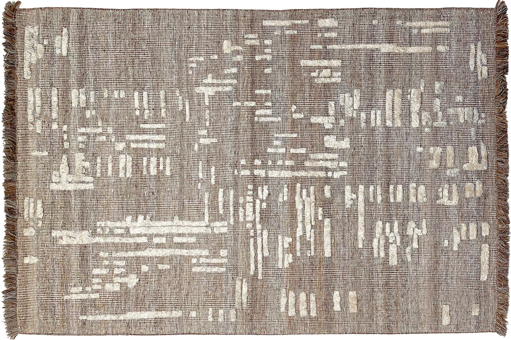 aplat tapis tissé main beige marron écru