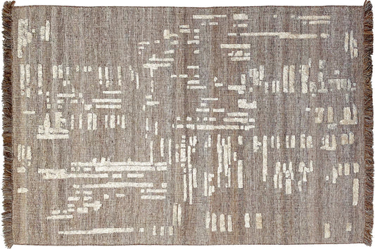 aplat tapis tissé main beige marron écru