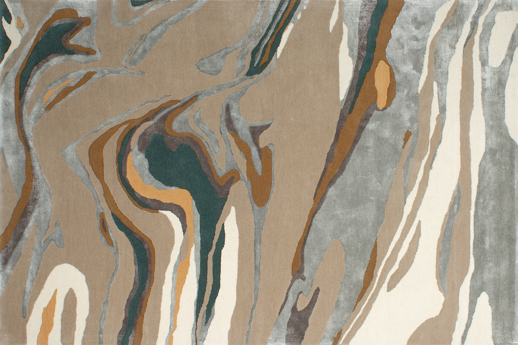 aplat tapis tufté main beige multicolore gris terracotta 
