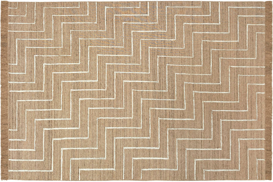 aplat tapis tissé main beige écru