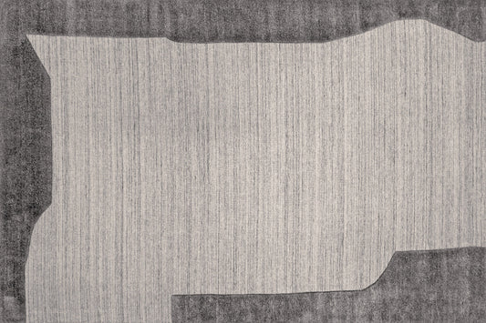 aplat tapis tissé main gris