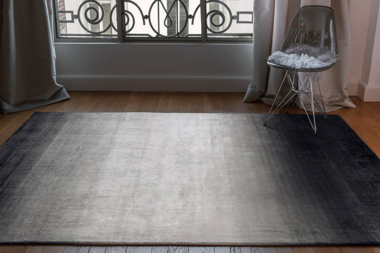 ambiance tapis tissé main gris noir
