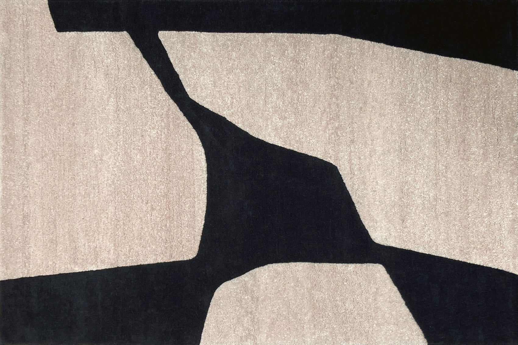 aplat tapis tufté main noir écru