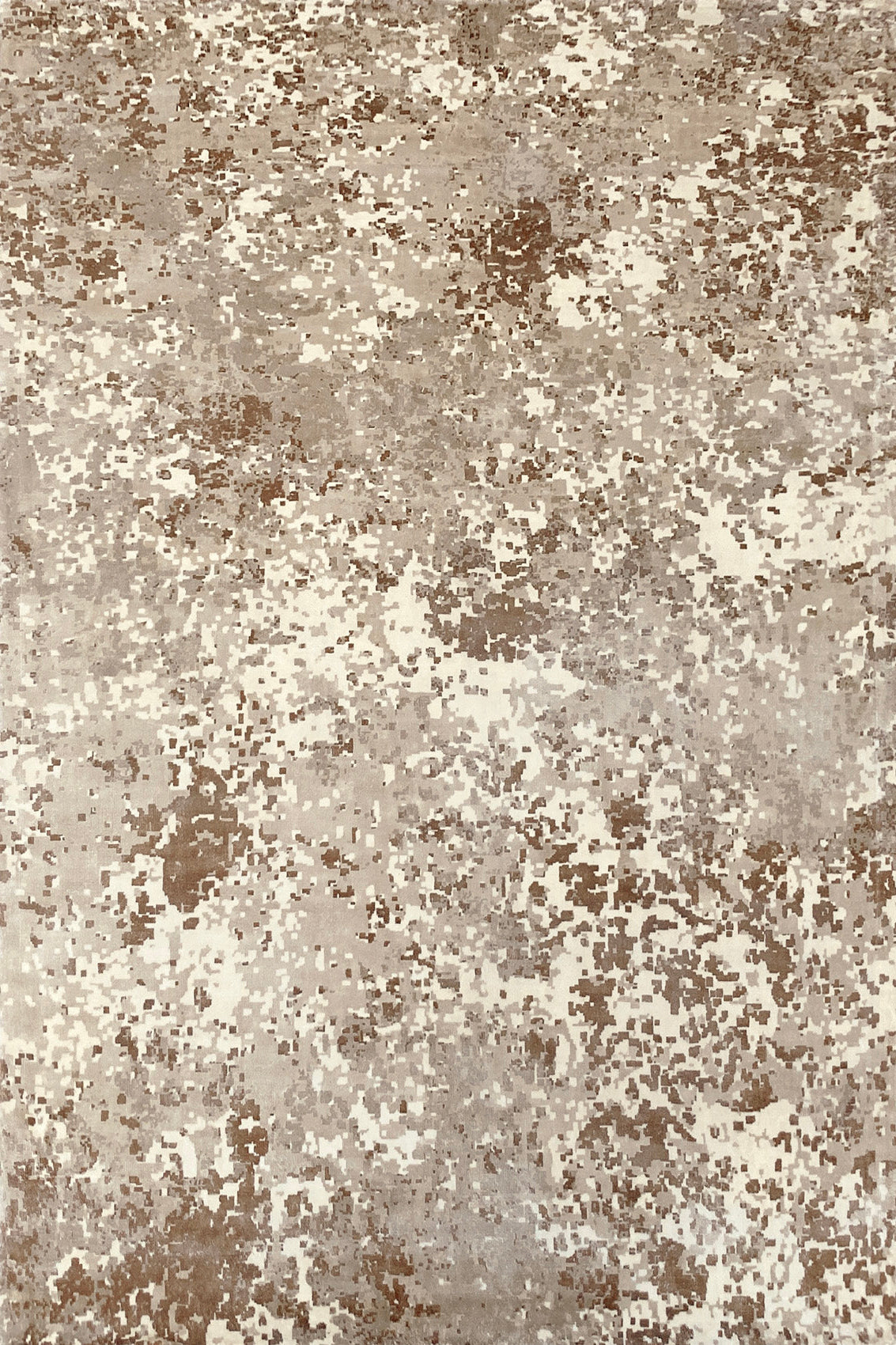 aplat tapis tissé et imprimé main beige écru marron