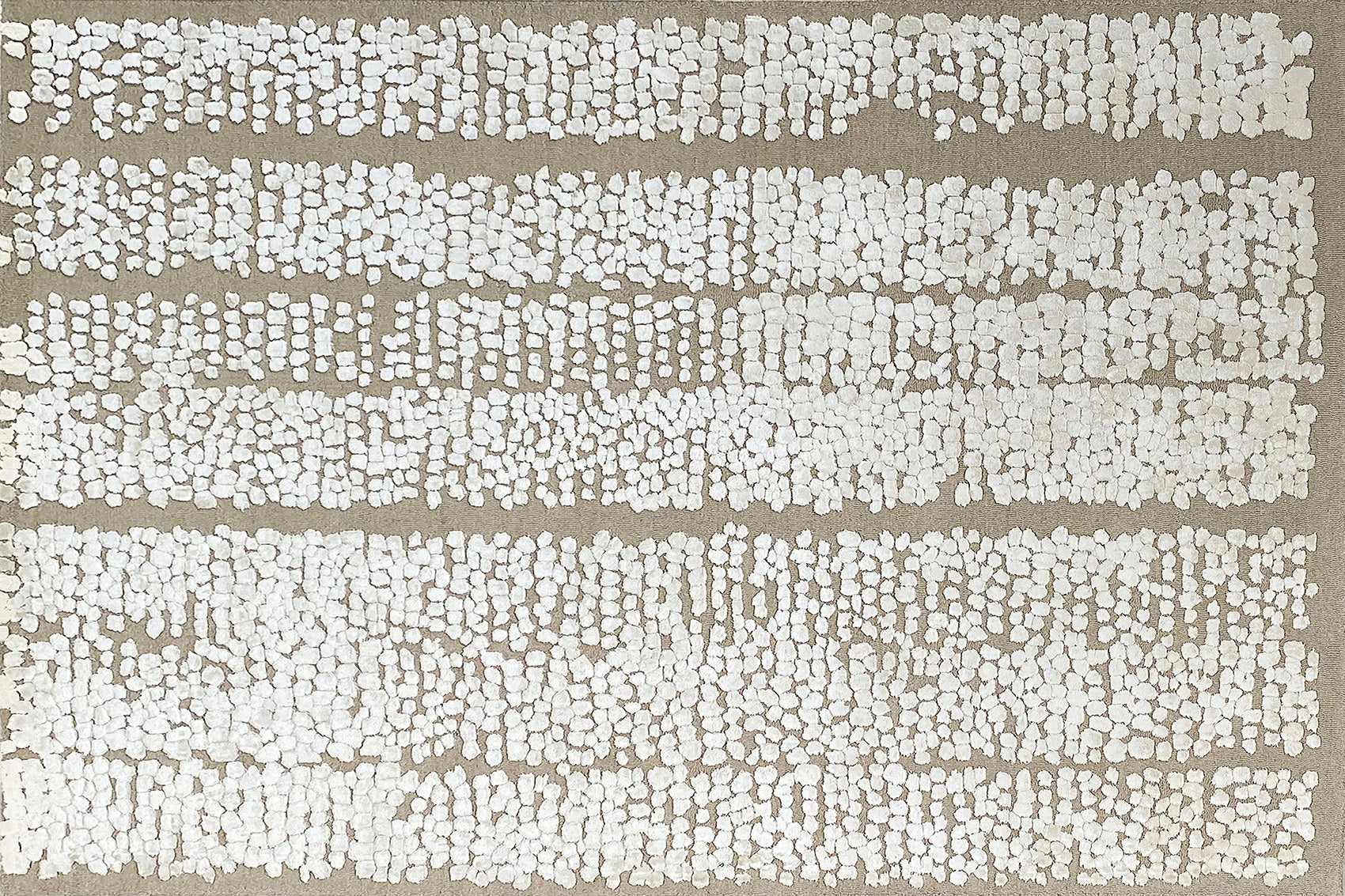 aplat tapis tufté main beige blanc écru