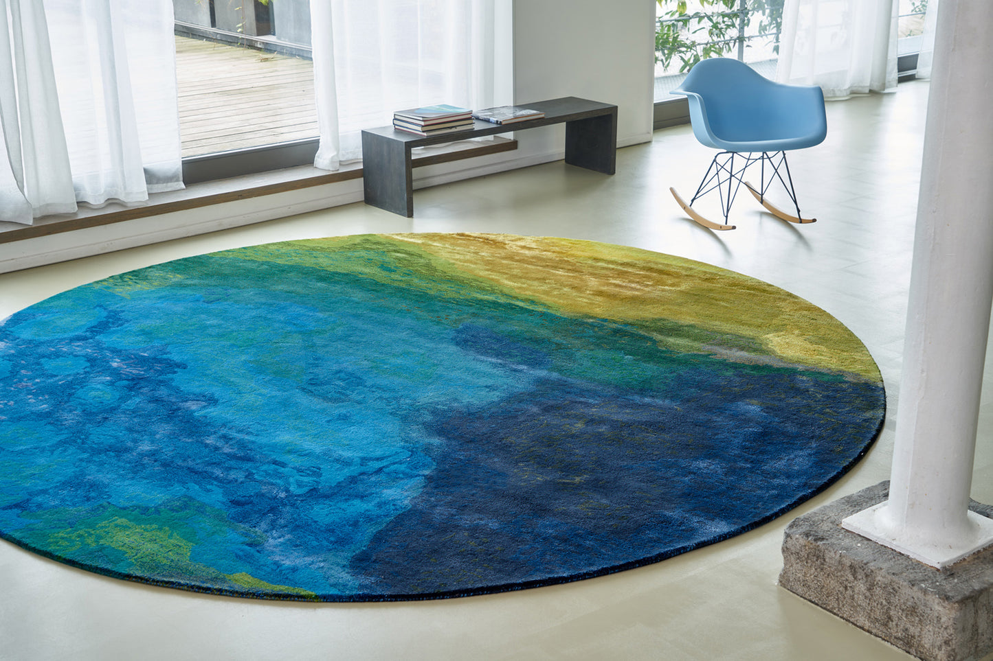 Space multicolored rug