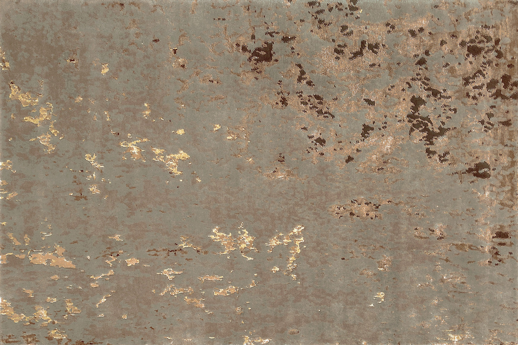 aplat tapis noué main beige marron vert