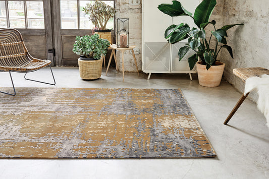 ambiance tapis noué main beige gris