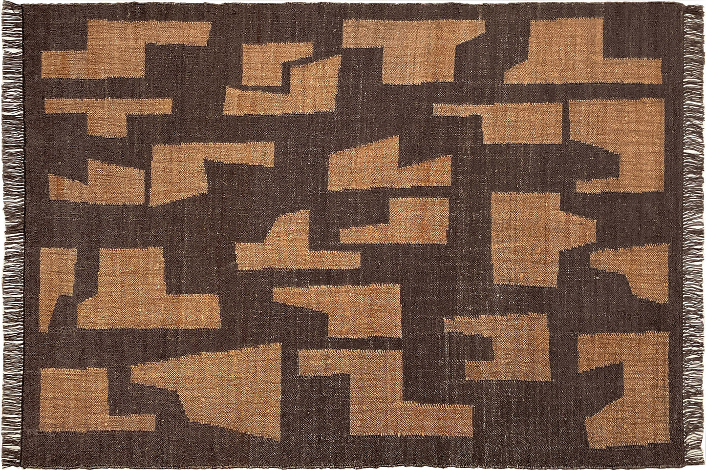 aplat tapis tissé main beige marron