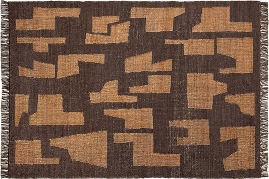aplat tapis tissé main beige marron