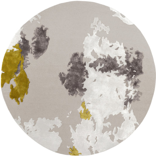 aplat tapis tufté main gris vert noir blanc
